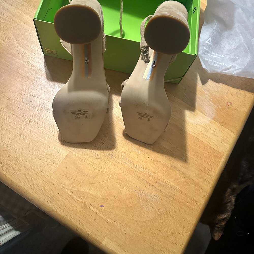 Sam Edelman Kia Strappy Brown Suede Block Heel Sandals - Picture 12 of 15